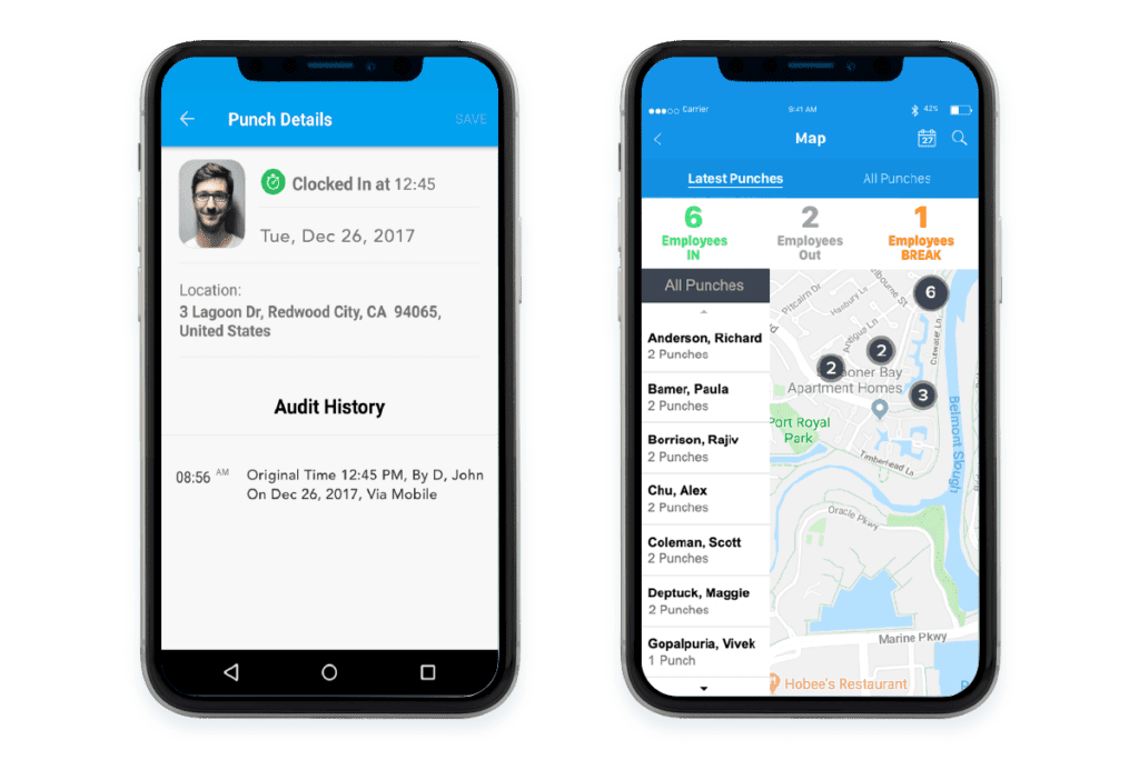 Replicon Mobile Time Tracking GPS