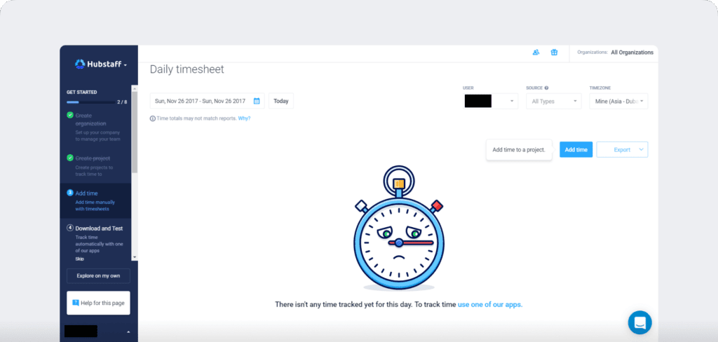 hubstaff daily timesheet