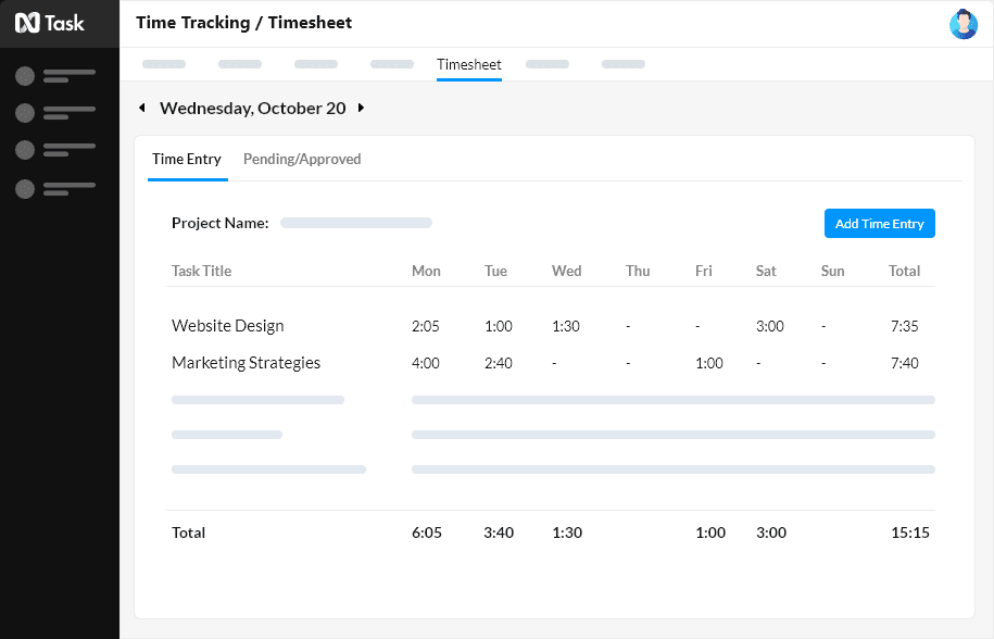 ntask time tracking