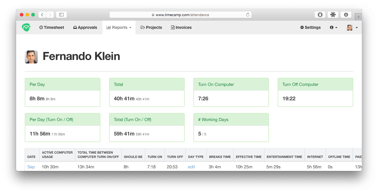 timecamp attendance tracking