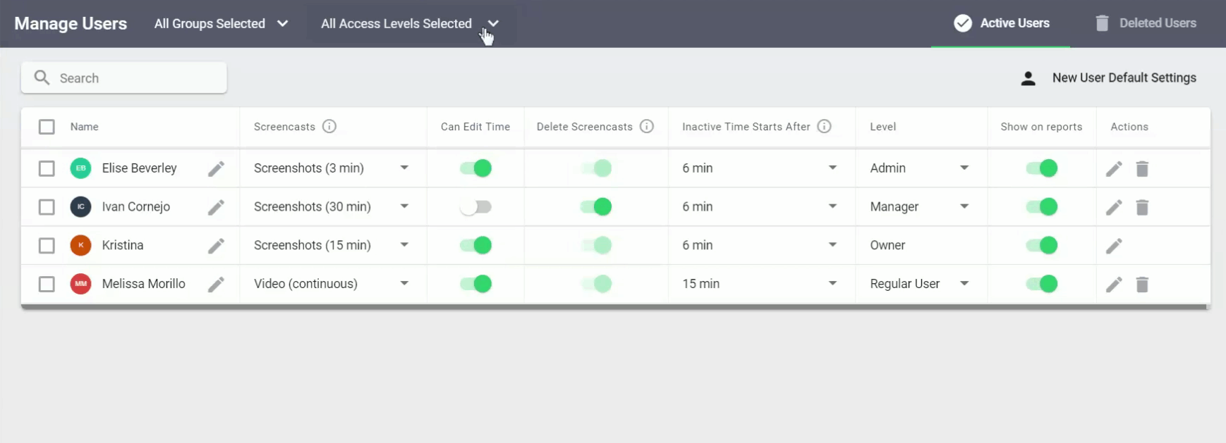 Manage Users