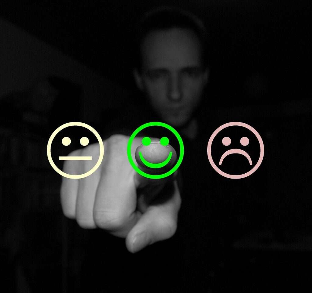 customer feedback from neutral, happy and sad