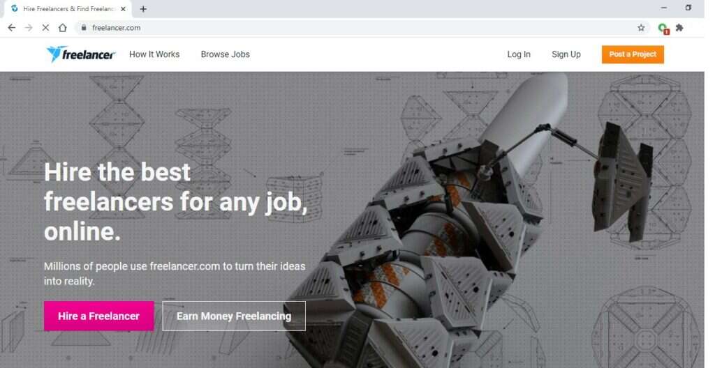 freelancer.com homepage