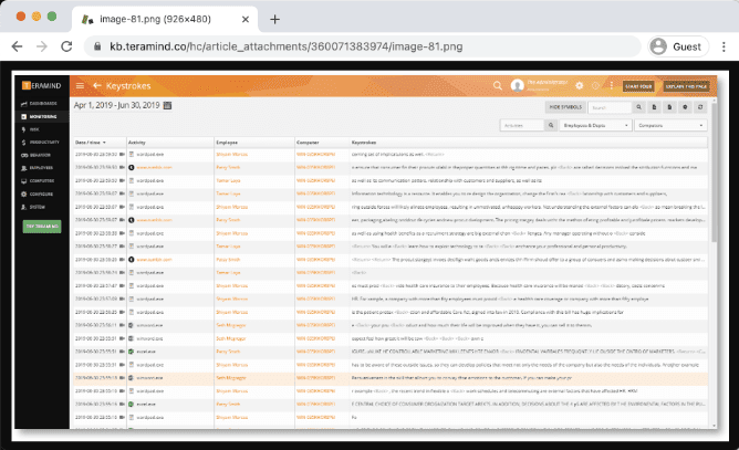 teramind-keystroke-logging
