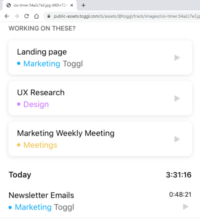Toggl Mobile App
