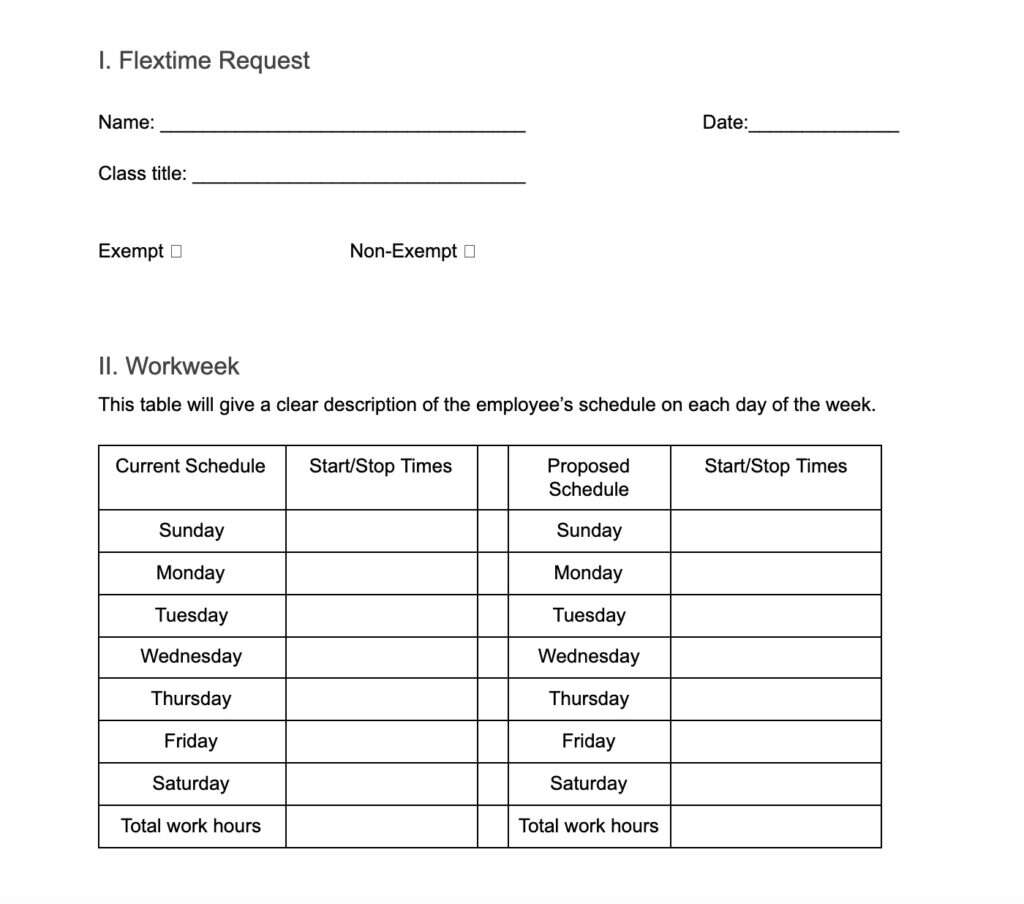 flextime request