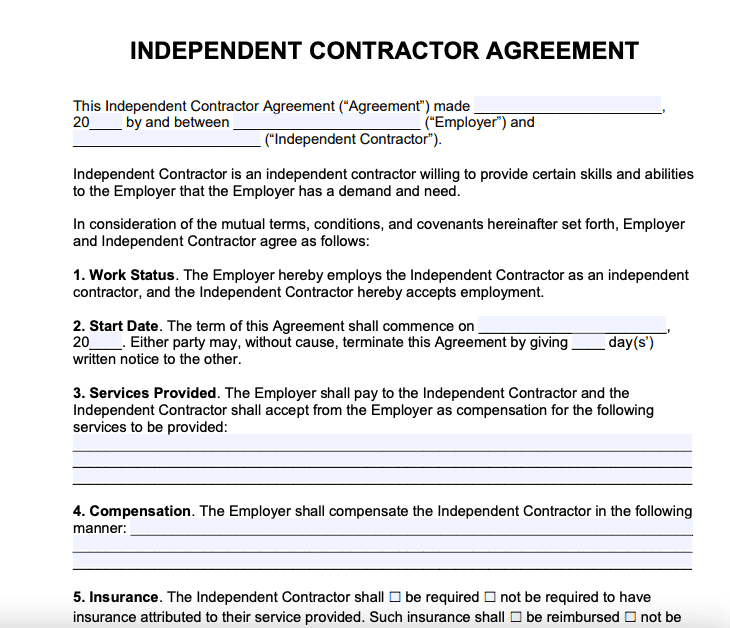 Contractor Agreement