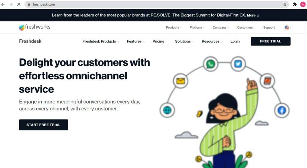 freshdesk homepage