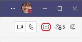 share your screen using the Team’s chat app