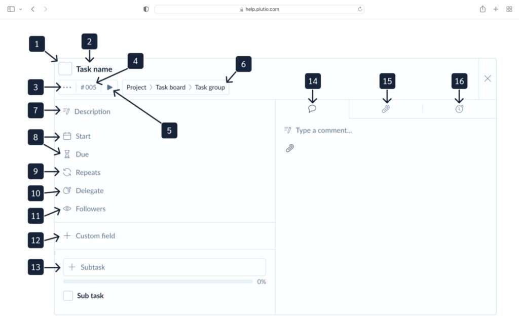 plutio task timer