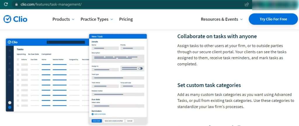 Clio Task Time Tracking