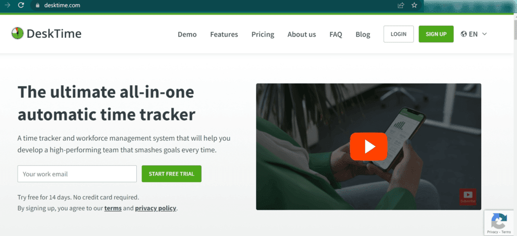 DeskTime Homepage