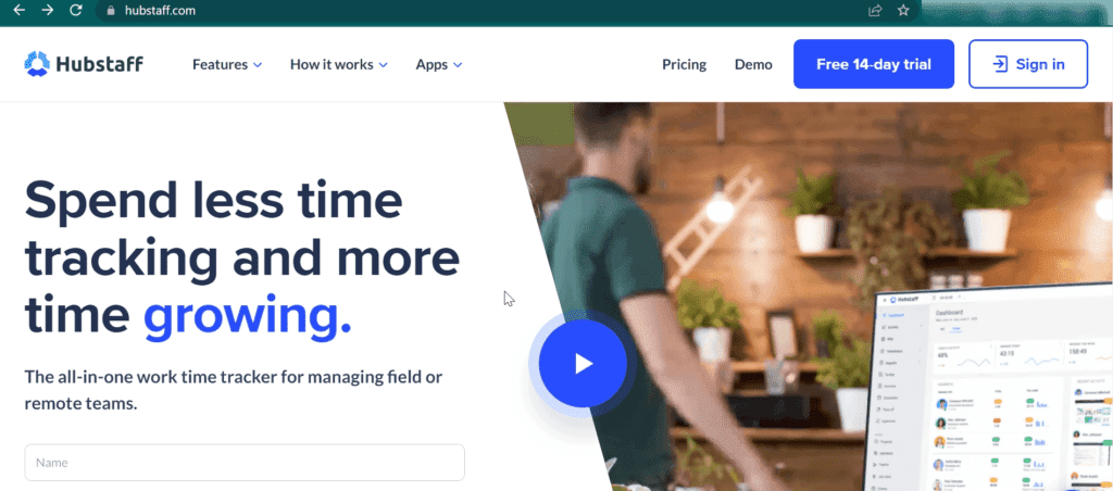 Hubstaff Homepage