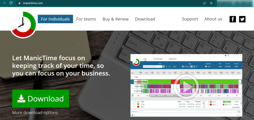 ManicTime Homepage