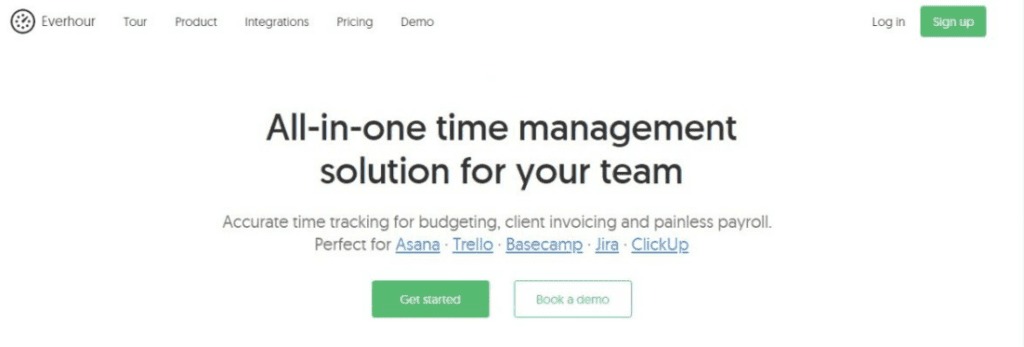 Everhour homepage