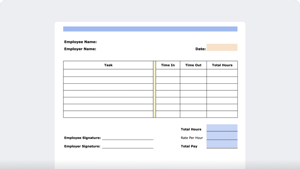 Printable Daily Timesheet Template