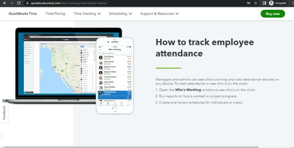 Tsheets attendance tracking