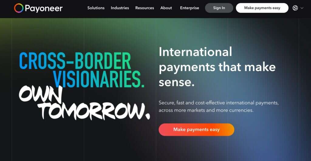 payoneer homepage