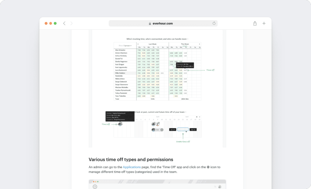 Everhour time out basics