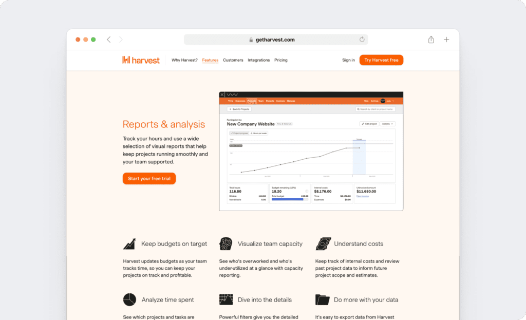 Harvest reporting & analytics