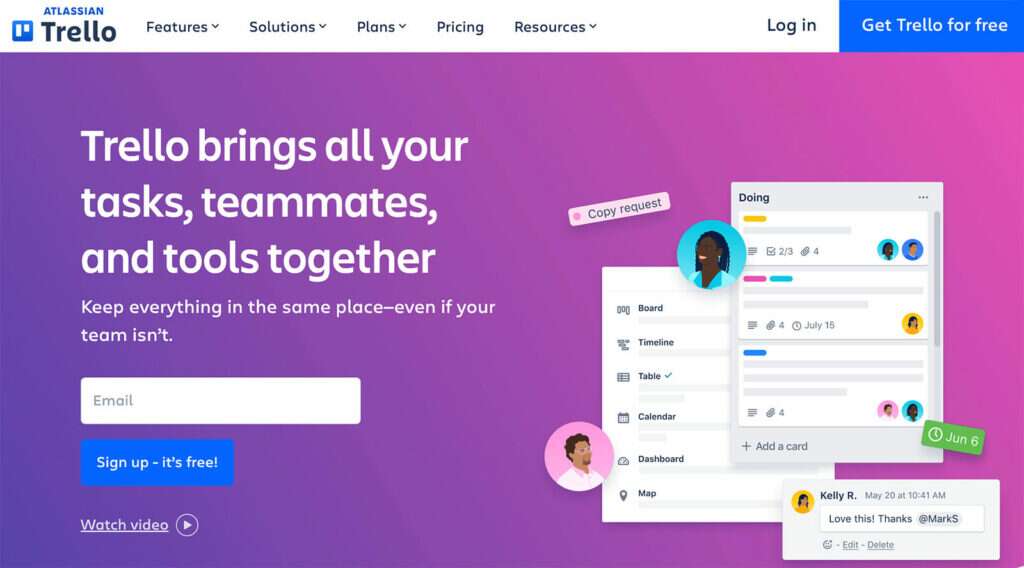 Trello homepage