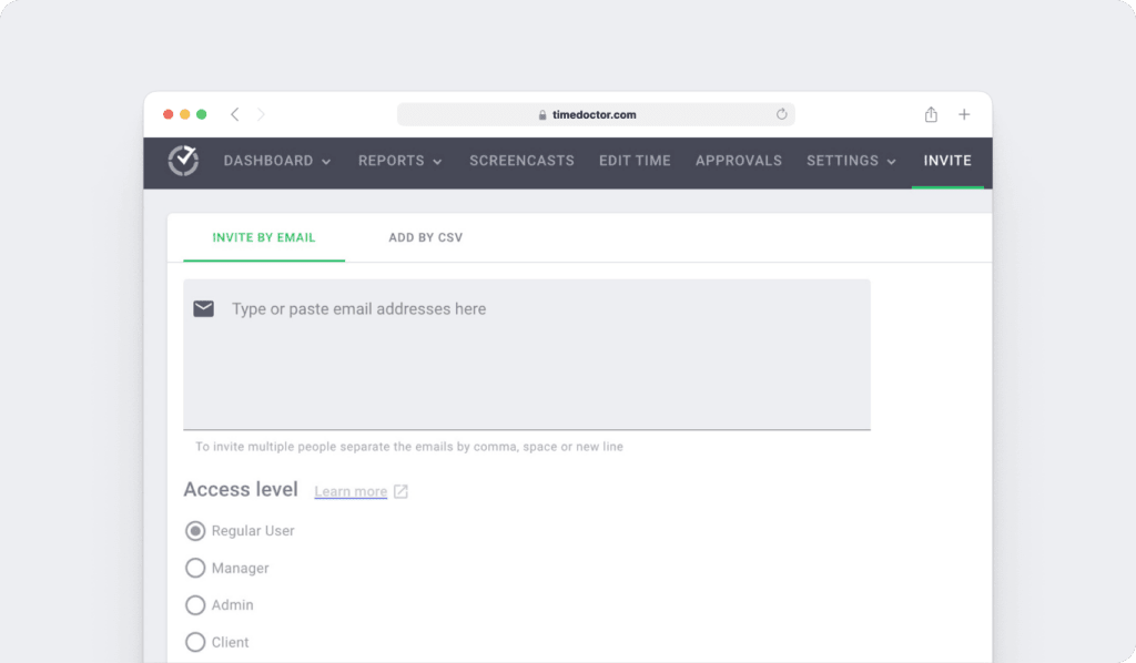 Client login access