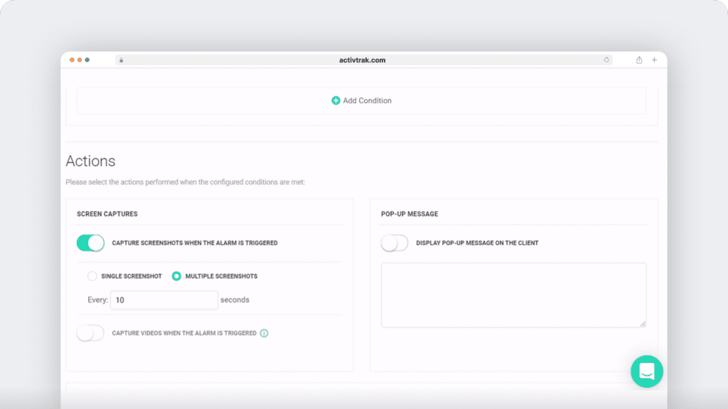 ActivTrak keystrokes and screenshots