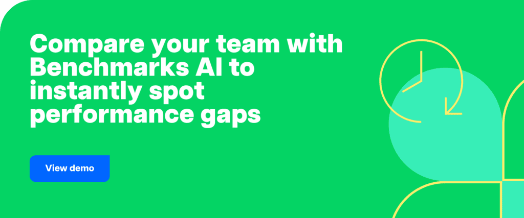 Compare your team with Benchmarks AI to instantly spot performance gaps