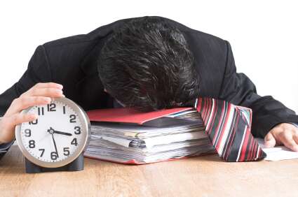 overworked time clock