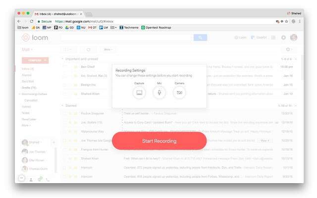 Loom video recording