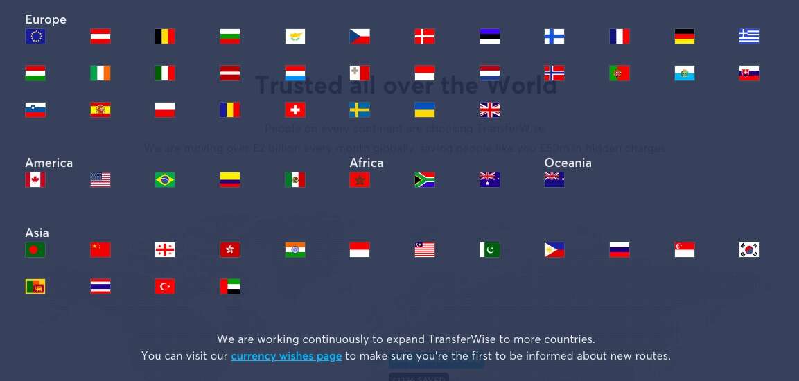 transferwise coverage