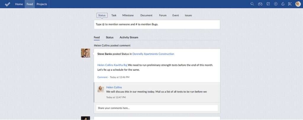zoho social project management