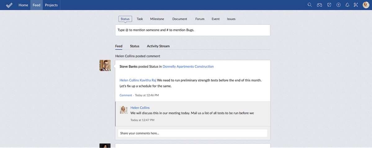 zoho social project management