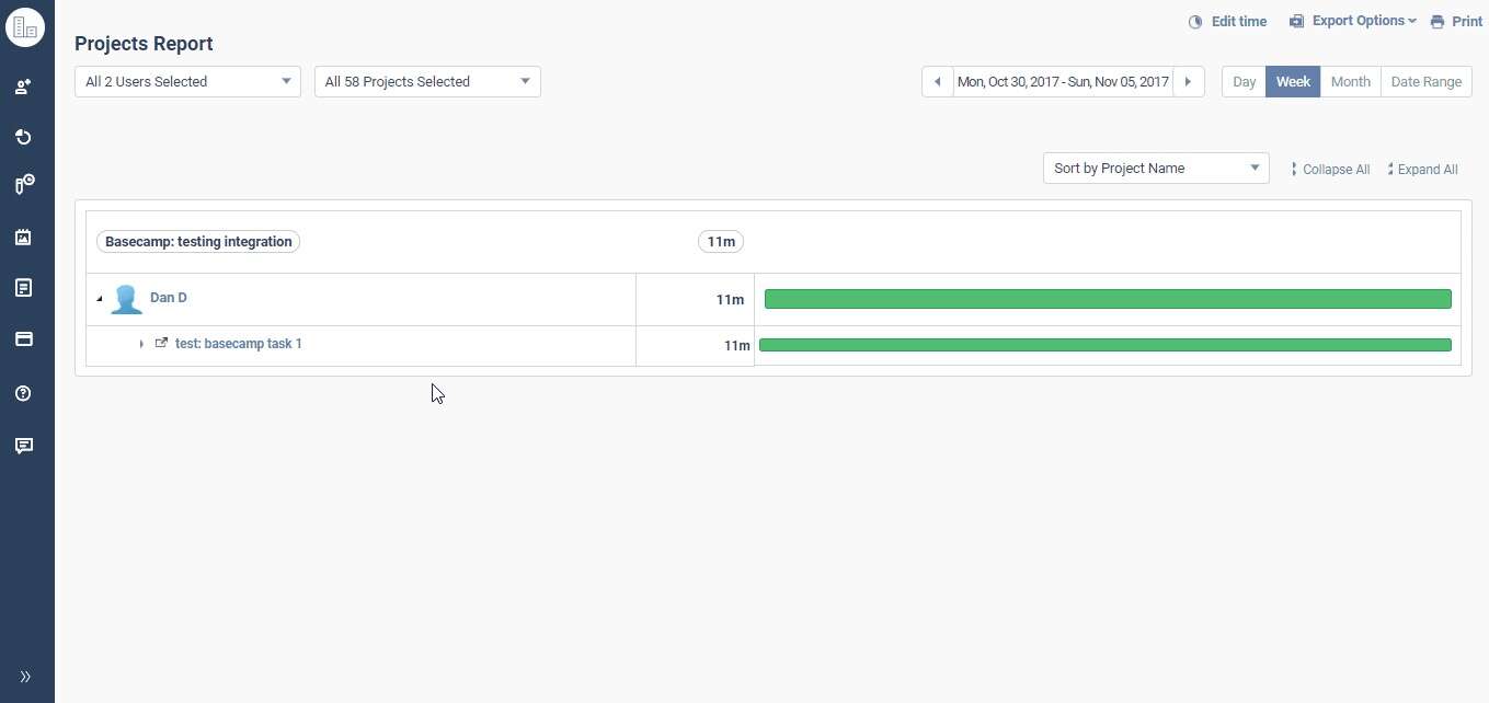 time doctor projects report