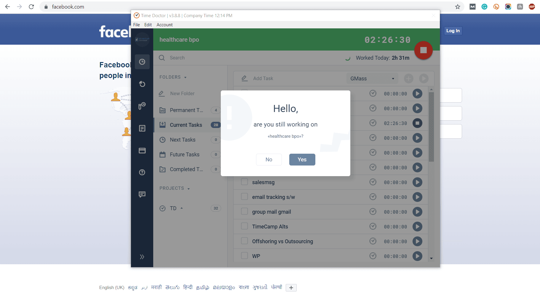 Time Doctor’s built-in distraction management feature