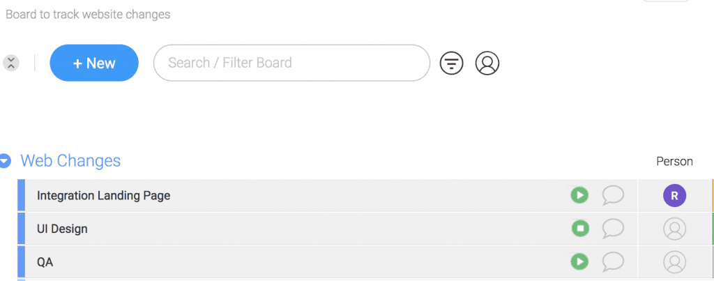 Start and stop the work timer right from the monday.com dashboard