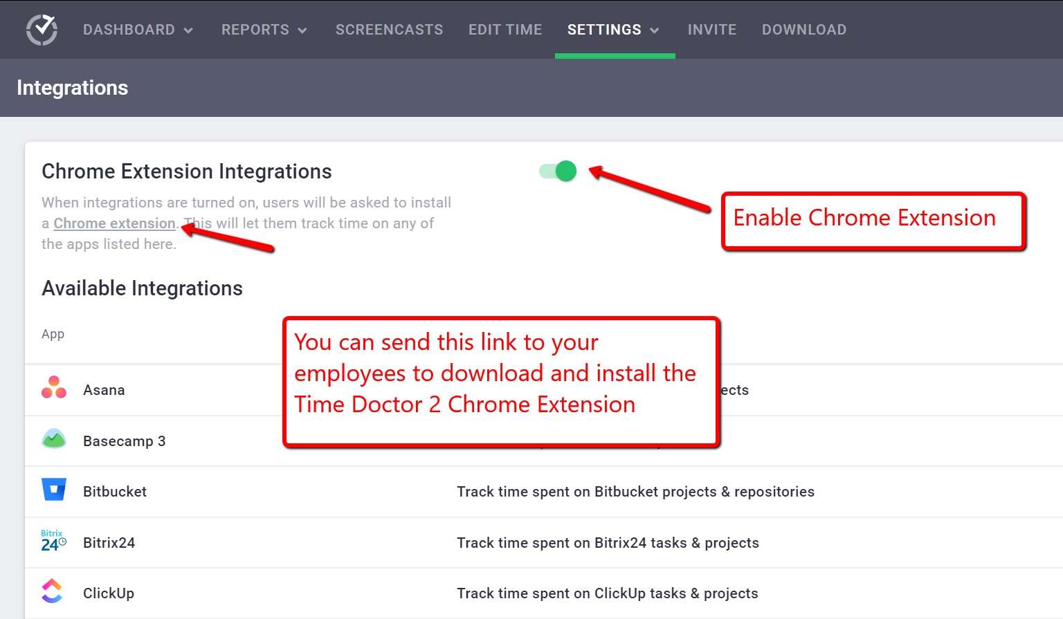 chrome integration time doctor