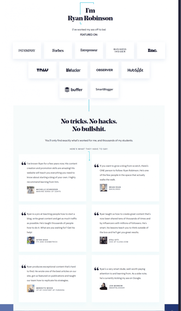 Freelance business social proof