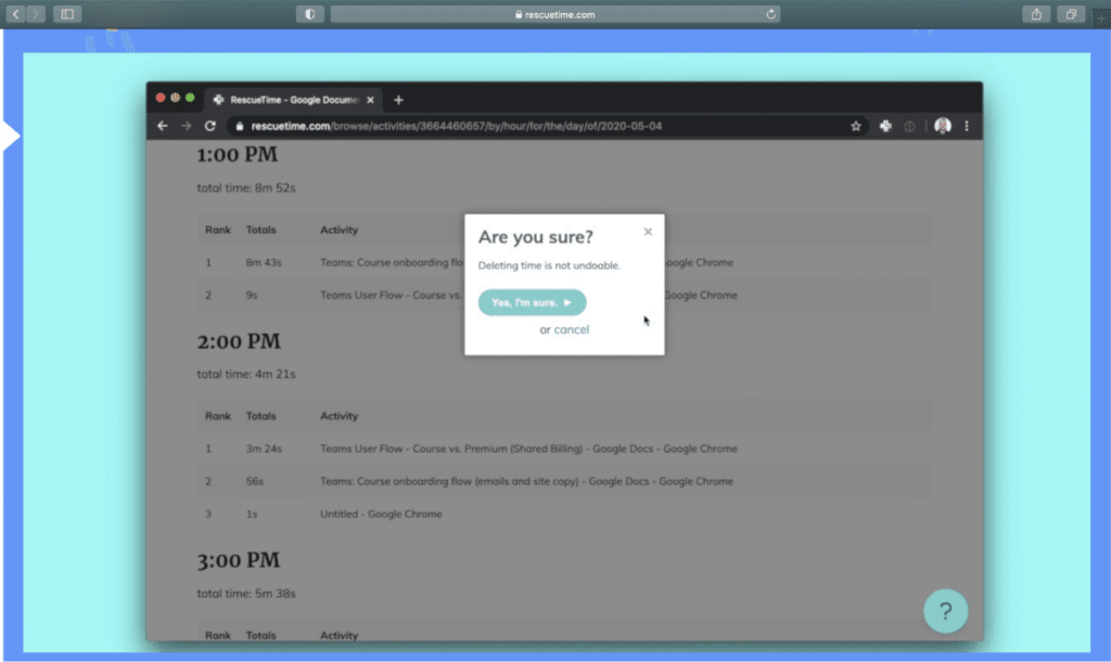 Rescuetime time tracking
