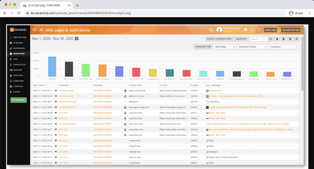 teramind web app monitoring