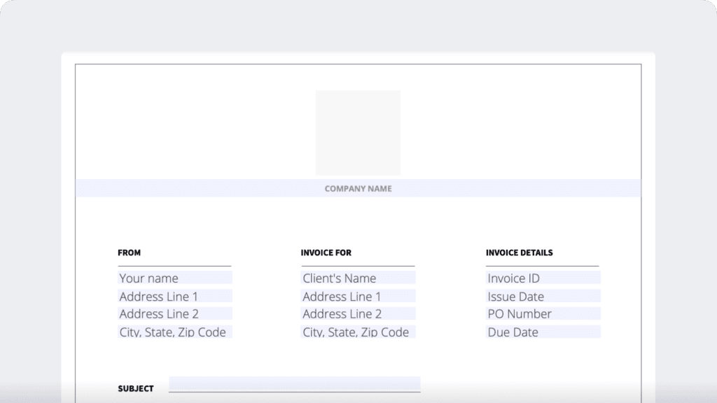 toggl blank invoice template