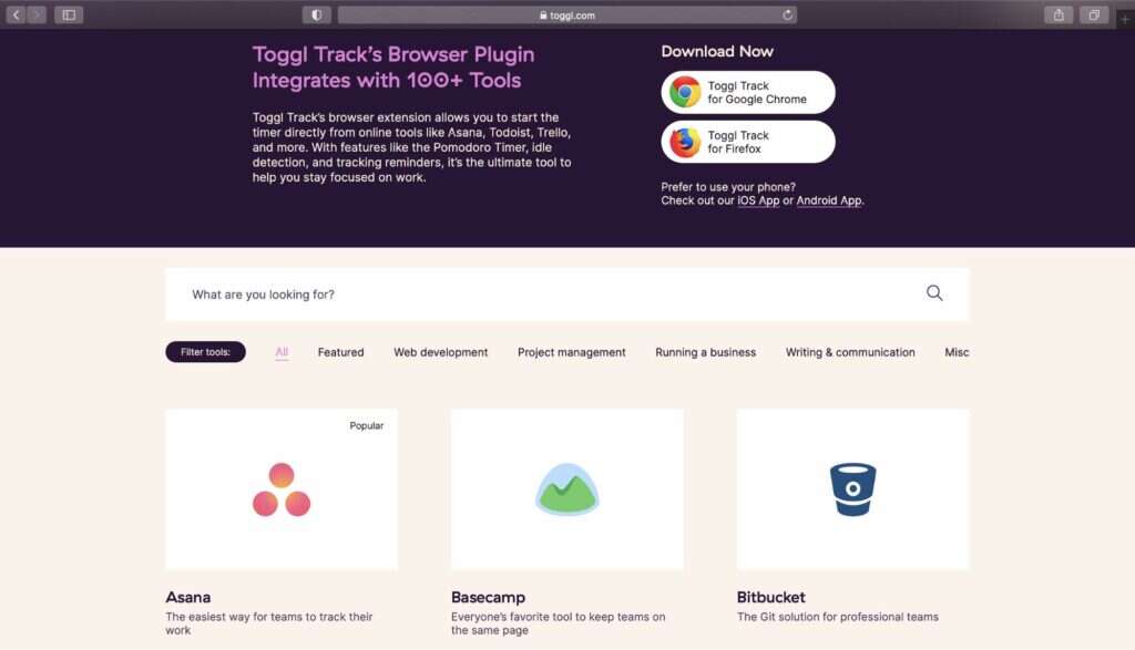 toggl track integration