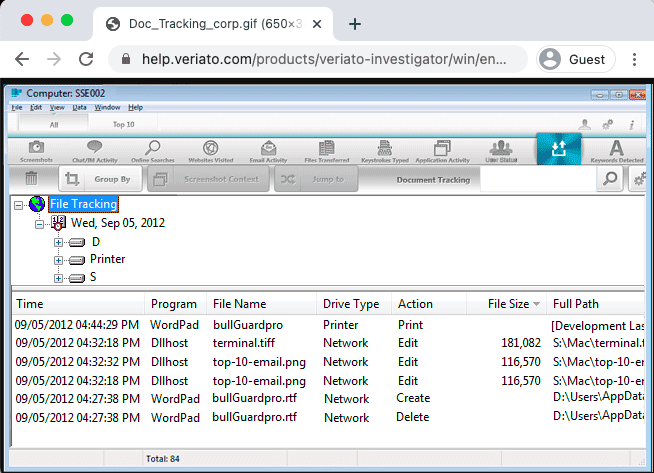Veriato-document-tracking