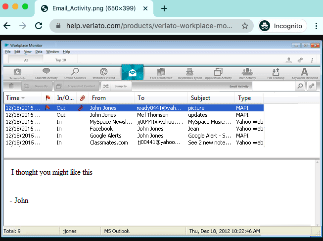 Veriato employee monitoring