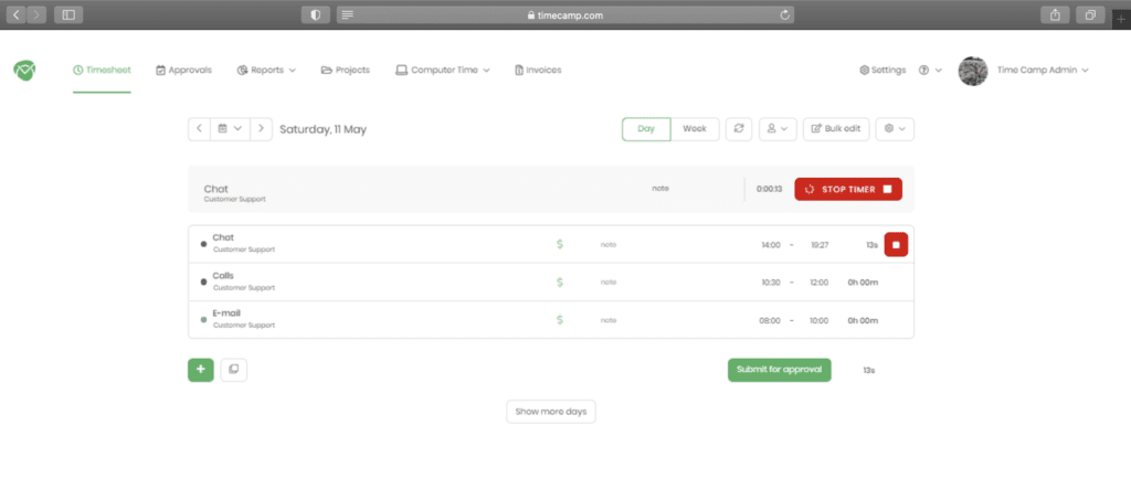 timecamp time tracking