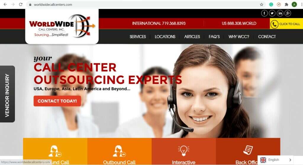 Worldwide call centers