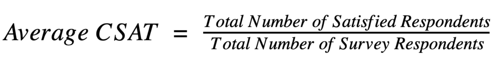 average customer satisfaction score