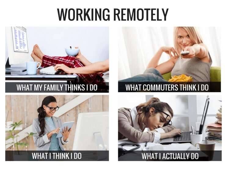 Working remotely meme