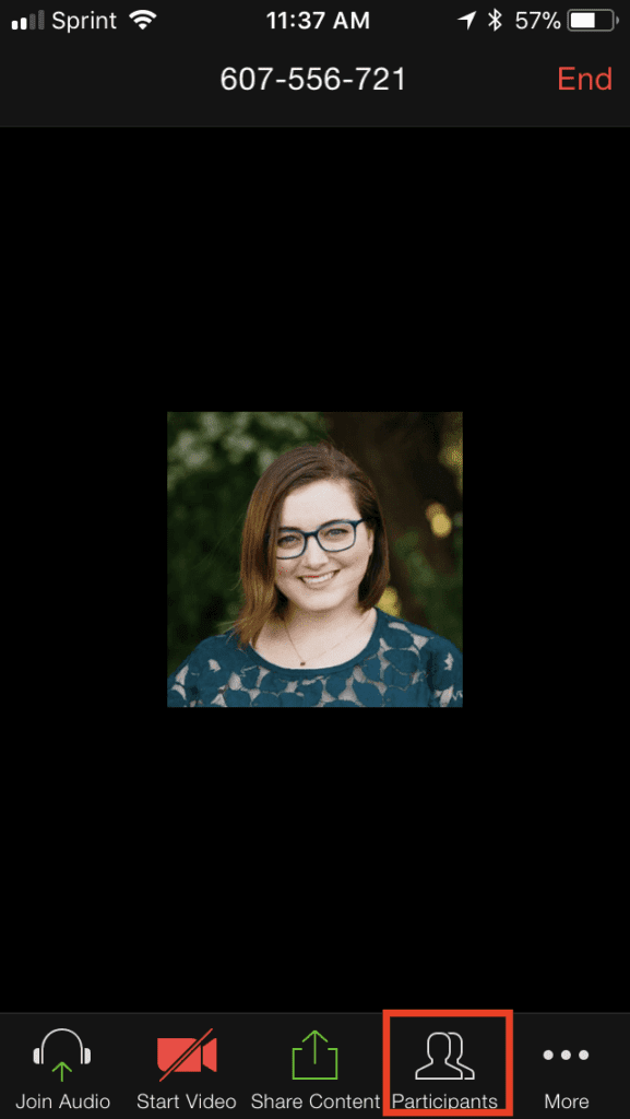 participants in zoom mobile