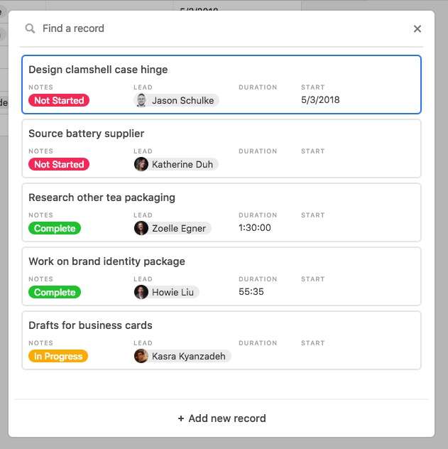 airtable Track Time for an Existing Record